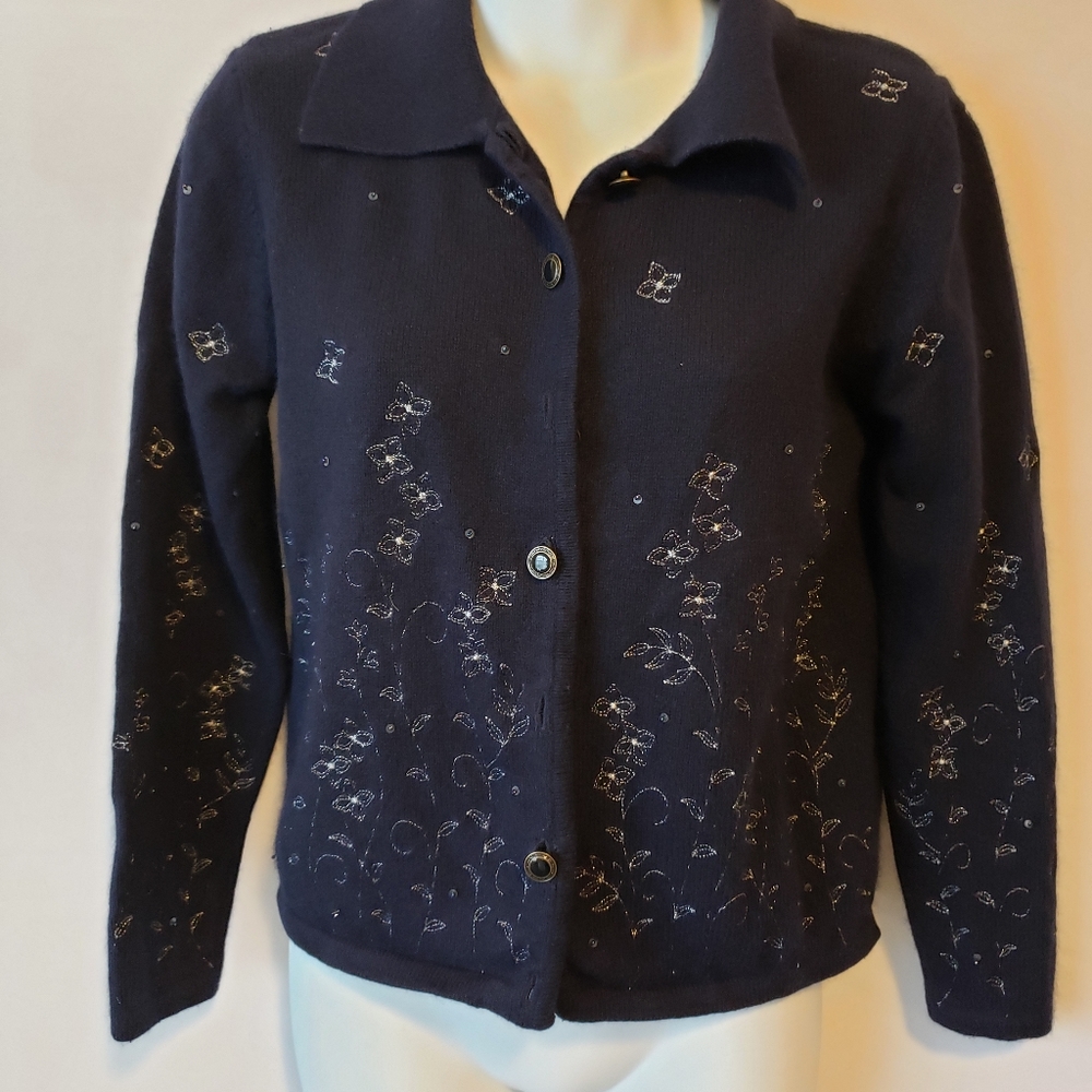 Christopher & Banks Blue‎ front button Sweater
